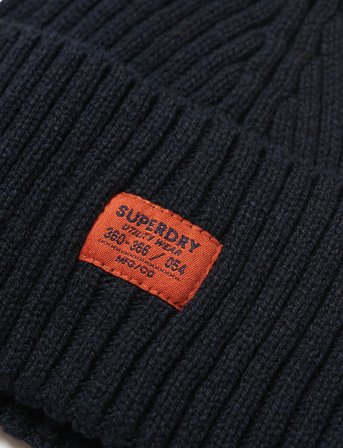 Superdry Workwear Knitted Beanie Hat - Navy - ONE SIZE