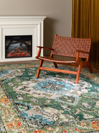 Leia 200X300 Grün Medaillon Teppich