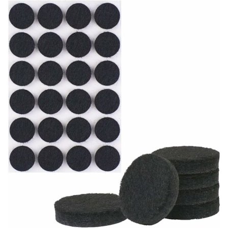 72 st filtkuddar, 20 mm svarta självhäftande golvskydd i filt, 5 mm tjocka, möbelkuddar för möbelben (runda, 20 mm)