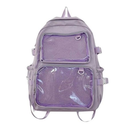 Itabag Rygsæk til Nålemærkevisning Kvinder Japansk Stil Rygsæk Rejserygsæk Student Skolerygsæk Nylonrygsæk Hvid