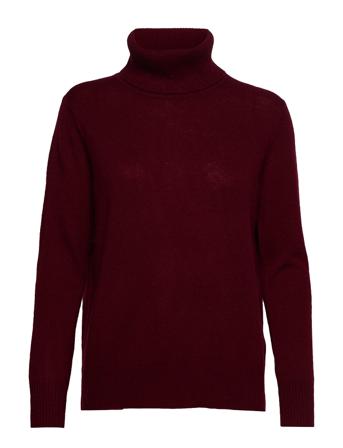 Wool & Cashmere Pullover Ls Høyhalset Pologenser Rød Rosemunde