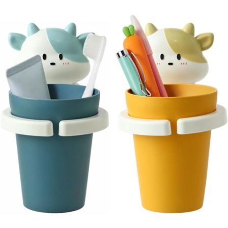 Pieces Børnetandbørsteholder, Sød Dyreform Vægmonteret Tandbørsteholder Ingen Boring Tandkrus Holder