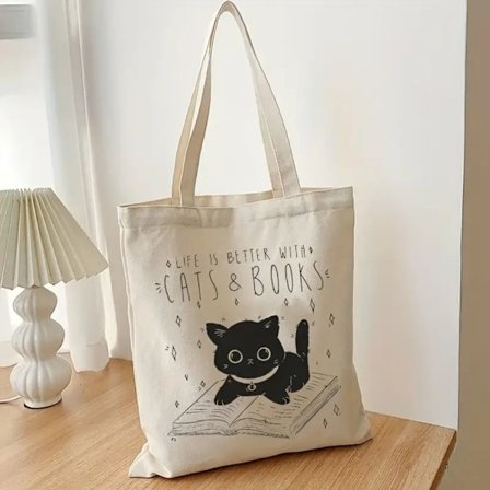 Canvas Tote Bag Shopping Handväska Axelväska