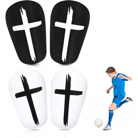 2 paria mini jalkapallosäärisuojia, 8x5 cm mustavalkoiset ristikkosäärisuojat, erittäin mini säärisuojat, suojavarusteet teini-ikäisille