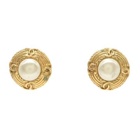 Chanel Vintage Pre-owned Earrings gul, Dam Vintage Smycken, Dam, Storlek: ONE SIZE