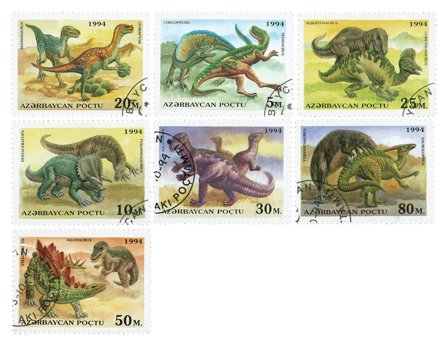 Diverse lande - Frimærkepakke med dinosaur-frimærker