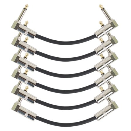 6 tum gitarr patchkabel gitarr effektpedal kablar svart 6 pack