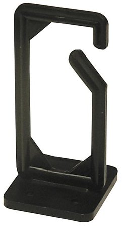 Deltaco Cable hangers, screw mounting, 13x43x89mm, plastic, black