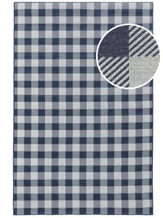 Washable Indoor/Outdoor Rug Checkered Gingham Blue/White Oeko-Tex
