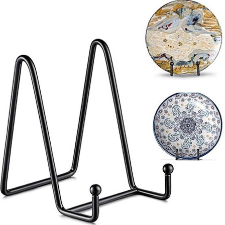 Tallerkenstativ, Fotorammestativ, 18,5x10,5cm (10 tommer), Holder, Dekorative tallerkener, Svart, Display, Bøker, Henge