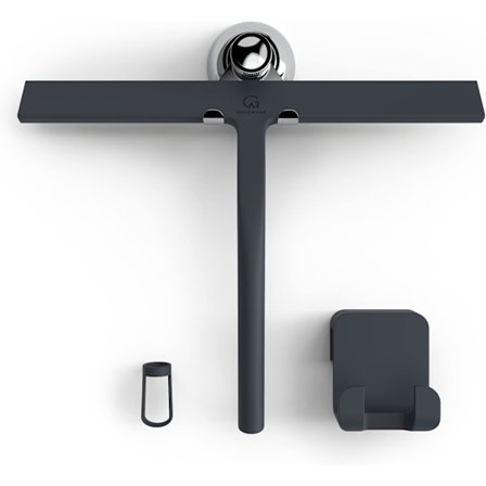 Duschskrapa med sugkoppshållare - 28 cm svart - Fönsterskrapa