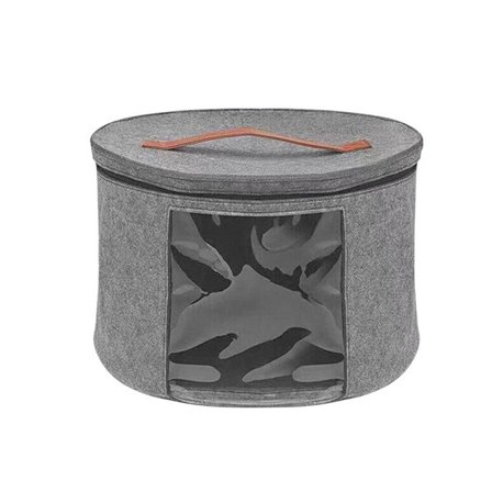 Stor Rund Hattförvaringslåda Kvinnor Män Reseorganisatör Lock Filtfodral Pop Up Hem