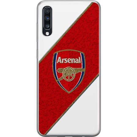 Kompatibelt Mobilskal till Samsung Samsung Galaxy A70 Moschino Toy teddybjörn med enkel tecknad design, brun björn med vit tröja och tydlig logotyp