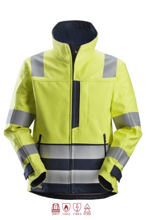Snickers Workwear 1260 ProtecWork Softshelljakke varsel, gul L, Klær