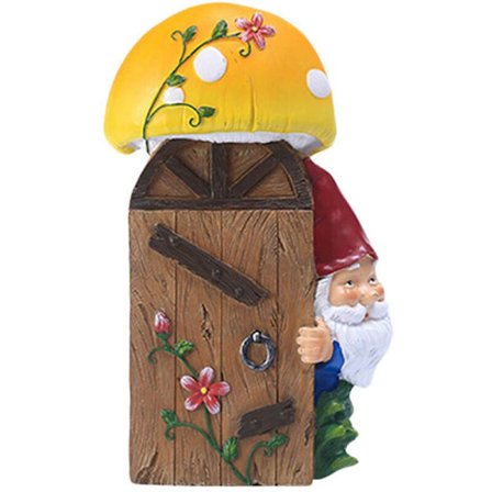 Puutarhatontut Ulkoiluveistokset, Puutarhan Tervetulokyltti Art Deco Kurkistusleikki Puulle Aidalle Puutarhaportin Veistokset B