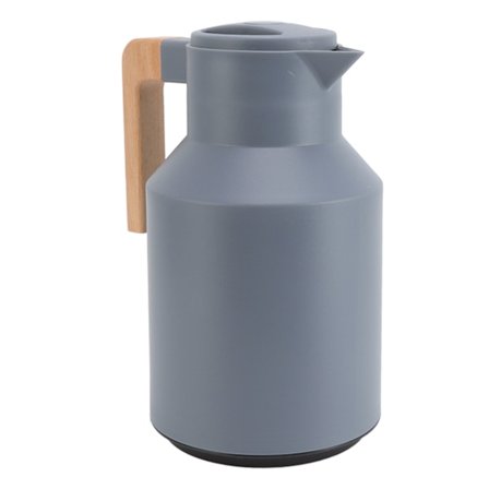 Kaffe Kande 1000ml Træ Håndtag Dobbelt Væg Vakuum Varmebevarelse Termisk Kaffe Kande til Te Juicer Kaffe Grå