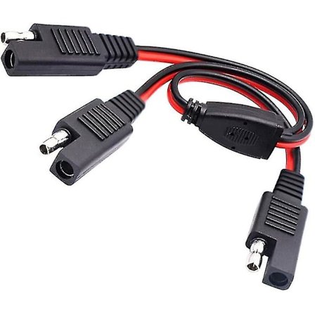 Wabjtam 1 til 2 Splitter-forlængerkabel, 14 AWG strømadapter SAE-stik solpanel splitter-stik, 30 cm