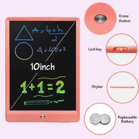 Piirustus Lcd Kirjoitustaulu Pyyhittävä Piirtotaulu Lapsille(Pink)