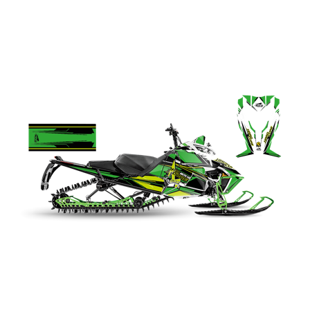 Dekalkit SweTown Arctic Mudina Lime-Grønn - Arctic Cat M1100 Turbo Sno Pro 2013-2013