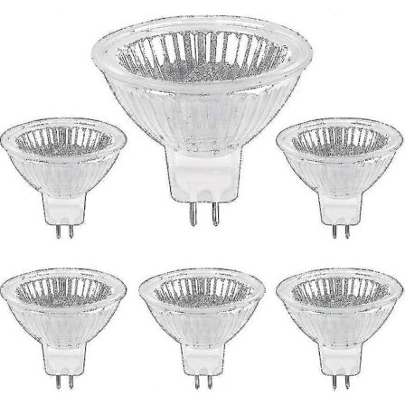 Halogenlampa GU5.3 50W 12V, 800lm Varmvit 2700K Dimbar, Halogen Spotlightlampa MR16, 6-pack [JKW]