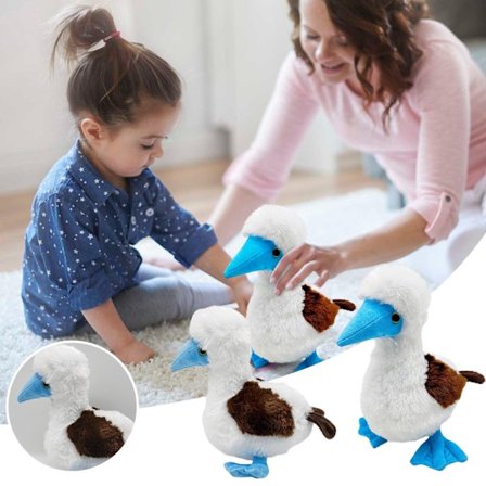 Blåfotad sula Plyschleksak, 27 cm Supermjuk och Söt Blåfotad sula Uppstoppad Fågel Figur Kuddar Barn Present Heminredning