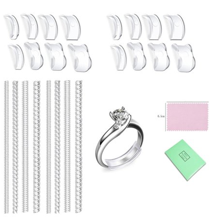 14/25 STK Ringjusterere til Ringstørrelsesjustering, Transparent, Størrelsesjusterere til Ringe – Juster Ringstørrelsen