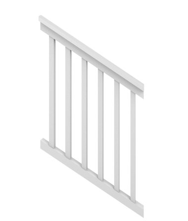 Jabo 4505 Altanräcke till trappsats, 12x90 cm, vit, Utemiljö