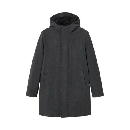 Mango Recycled wool parka Grå, Herre Frakker