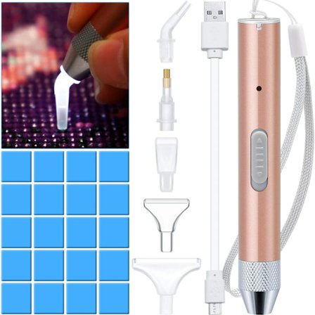 Diamantmaleri Pen Spids Bor Pen med Lys 5D DIY Diamant