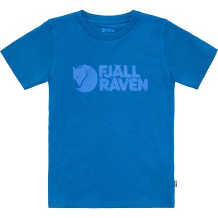 Fjällräven Kids Logo T-Shirt Top in Alpine Blue | Size: 110, Organic Cotton
