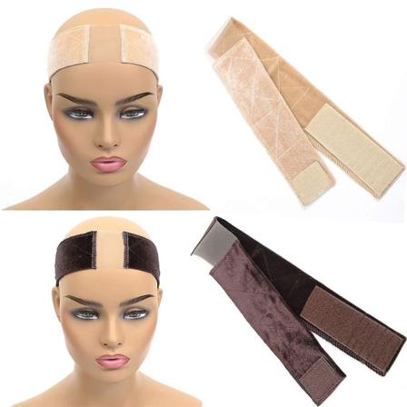 Pitsihiuskakaulakoru Velvet 2 Pack Brown Plus Nude Liukumaton Joustava Peruukki Mukavuuden Pääpanta Hiusten Pääpanta Säädettävissä Naisten Hius Huivi 