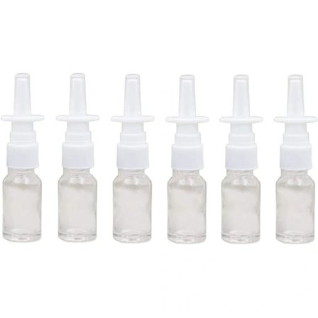 6-pakning 10 ml gjennomsiktige tomme nesesprayflasker i glass for saltvannsoppløsning