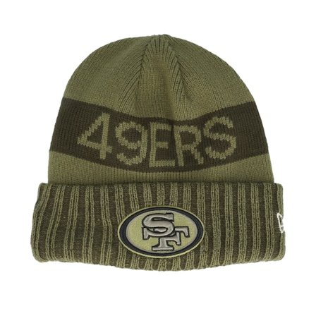 New Era - NFL Grøn cuff Beanie - San Francisco 49ers NFL Salute To Service Green Knit Cuff @ Hatstore