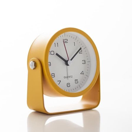 Stille analog vekkerklokke med nattlys - søt metallvekkerklokke, justerbar vinkel, egnet for reise, nattbord og bruk i soverom.