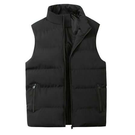 Män Casual Stand krage väst Vadderad jacka väst