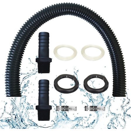 Sadevesikerääjän liitäntäletku, sisältää 2 letkuliitintä lukkomutterilla - Sadevesitynnyrin liitäntäsarja (50cm)