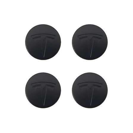 Sopii Tesla Tesla Model 3 -pyörän keskikupin logon kanteen - Musta Musta Label (mattamusta) (neljän pakkaus)