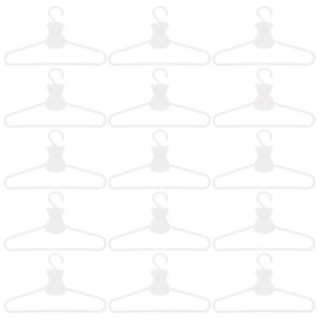 20-pak dukke tøj bøjle mikro tøj bøjle mini dukkehus tøj bøjle dukkehus forsyning (9.2X5.3cm, hvid)