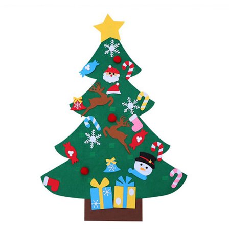 Børns DIY filt juletræ med pynt Børnegaver til jul Dørvægdekoration, Stil A