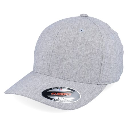 Flexfit - Heatherlight Melange Grey Flexfit Flexfit Grey Cap - @ Hatstore