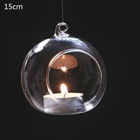 Rund bubbla hängande klart glas Terrarium Air Tea Light Candl