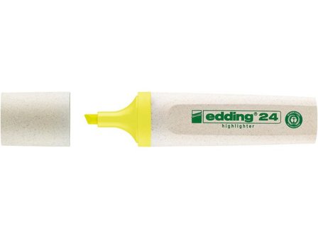 edding Överstrykningspenna 24 EcoLine platt pennkropp mejselformad spets 2–5mm linjebredd gul - Lyreco - Kontorsmaterial - Pennor - 