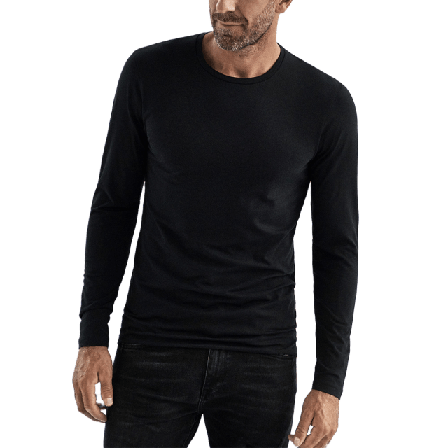 Bread & Boxers Crew Neck Longsleeve Underlinnen t-shirts Herr Blå M