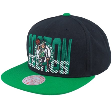 Mitchell & Ness - NBA Schwarz snapback Cap - Boston Celtics Cross Check Black/Green Snapback @ Hatstore