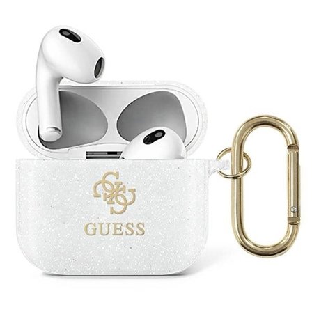Guess GUA3UCG4GT AirPods 3-skydd Transparent Glitter Collection