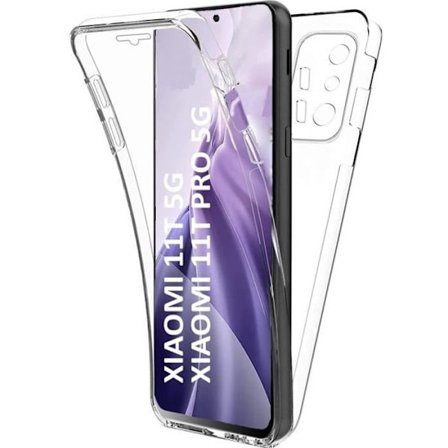 Kansi Xiaomi 11T - Phonillico - 360 Integroitu - Läpikuultava - Pehmeä Silikoni - Kovamuovi