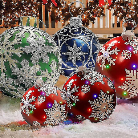 Stor julekule i PVC, oppblåsbar dekorasjon, julepynt utendørs (FMY)