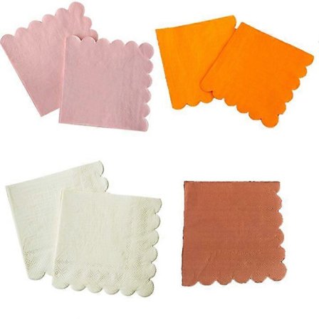 200 servetter i terrakottafärg, vågiga pappersservetter