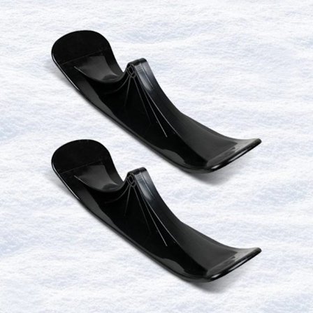 2 stk. Kraftig alt-i-ett snøslede og sledelignende feste | Skilift-lignende glid, kompatibel med sparkesykler (ingen sparkesykkel-feste), vinter (FMY)