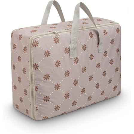 Tøjopbevaringsposer med håndtag og lynlås, Rejse- og flytteposer til tøj, puder, dyner, Fugtsikre kufferter, Robust (Grå)